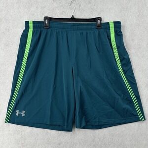 Under Armour Basketball Training Shorts Mens 2XL Tech Mesh Gym‎ Green Blue